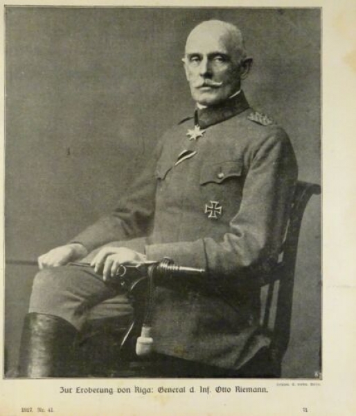 1917 - alter Druck - Zur Eroberung von Riga: General d. Inf. Otto Riemann